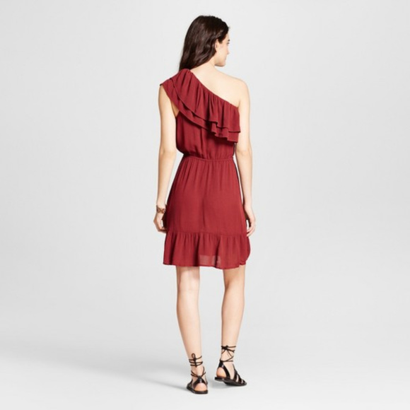 NWT Women's One Shoulder Ruffle Dress - Picture 2 of 2